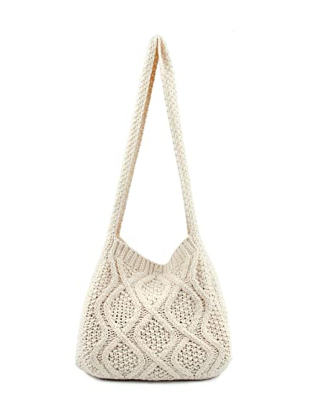 Durable Machine Washable Cotton Yarn Crochet No-Shed Shoulder Tote Eco-Friendly